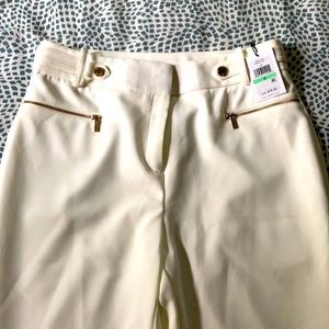 NWT Calvin Klein Ankle Lined Cream Pant